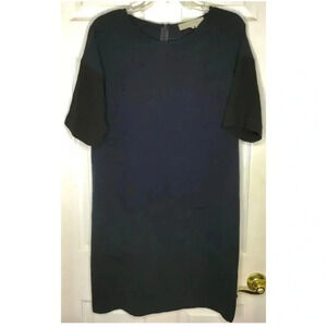 Women GERARD DAREL Navy Blue Black S/s Pocket Shift Dress Sz 36 US 4 EUC